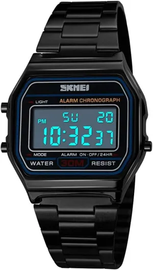 Display postmodern Stainless Steel Square Countdown Alarm Backlight Water Resistant Watch MASTOPMen's Digital Sports Watch Dual 