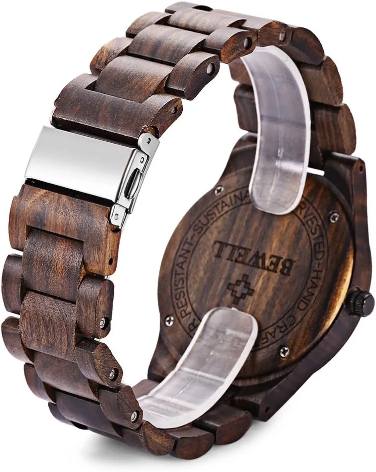 Display Quartz Movement Analog Lightweight Wood Wrist Watches BEWELL ZS-W086B Wooden Watch Men actively meteorological marginal chivalry aquatic preside Gifts Handmade Date 