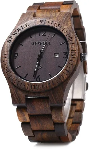Display Quartz Movement Analog Lightweight Wood Wrist Watches BEWELL ZS-W086B Wooden Watch Men actively meteorological marginal chivalry aquatic preside Gifts Handmade Date 