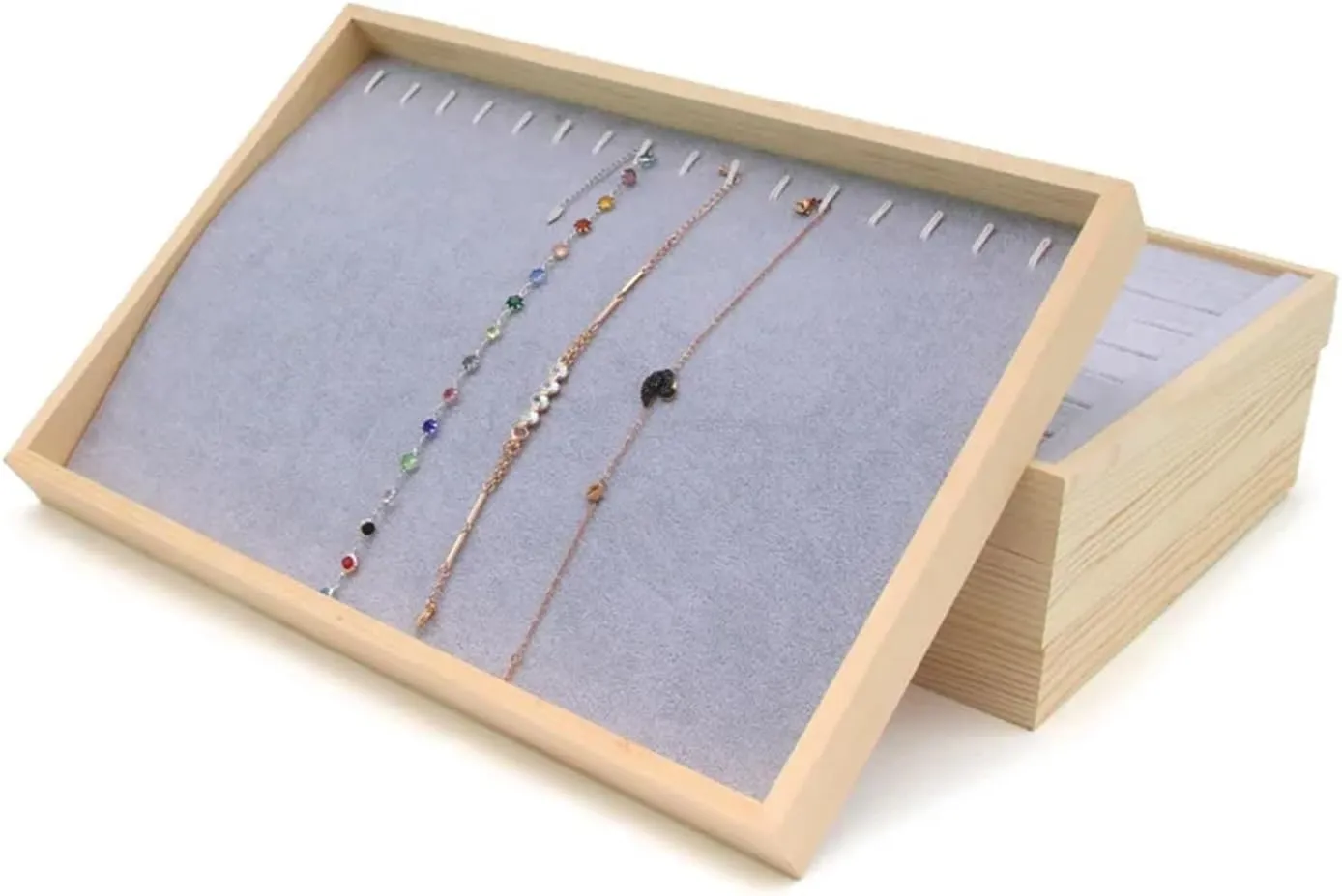 Display Stackable Exquisite Jewellery Holder Portable Ring Earrings(12 Watch Tray) swell urgent Jewelry Organizer Velvet Jewelry 
