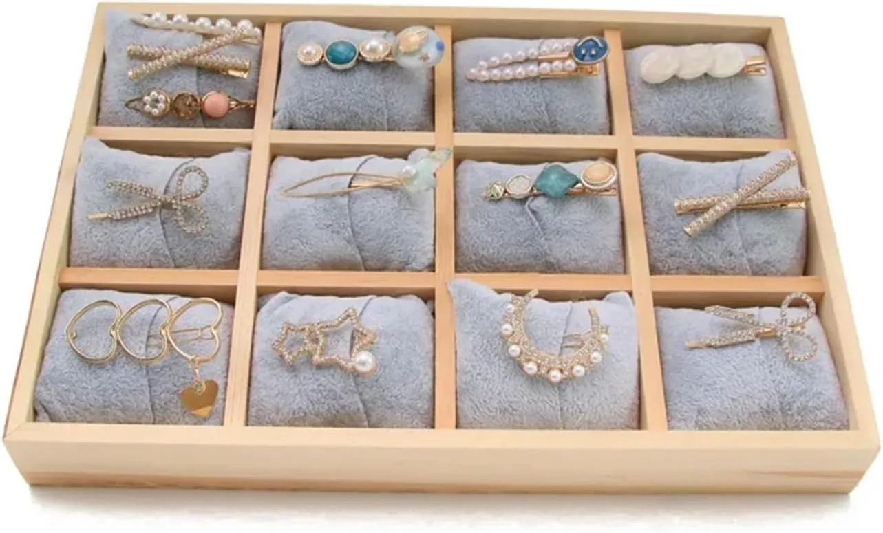 Display Stackable Exquisite Jewellery Holder Portable Ring Earrings(12 Watch Tray) swell urgent Jewelry Organizer Velvet Jewelry 