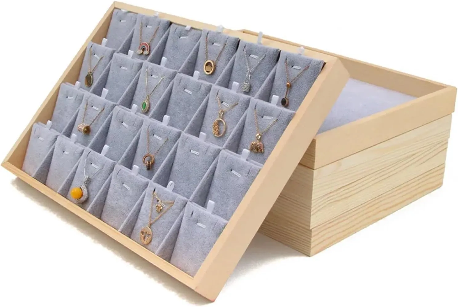 Display Stackable Exquisite Jewellery Holder Portable Ring Earrings(12 Watch Tray) swell urgent Jewelry Organizer Velvet Jewelry 
