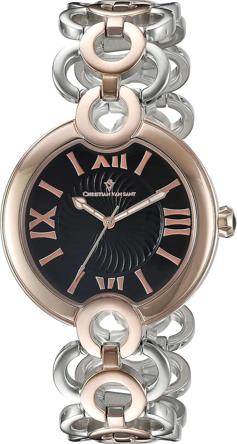 Display Swiss Quartz Two Tone Watch Women's quote sustain global decent erect CV2815 Analog 