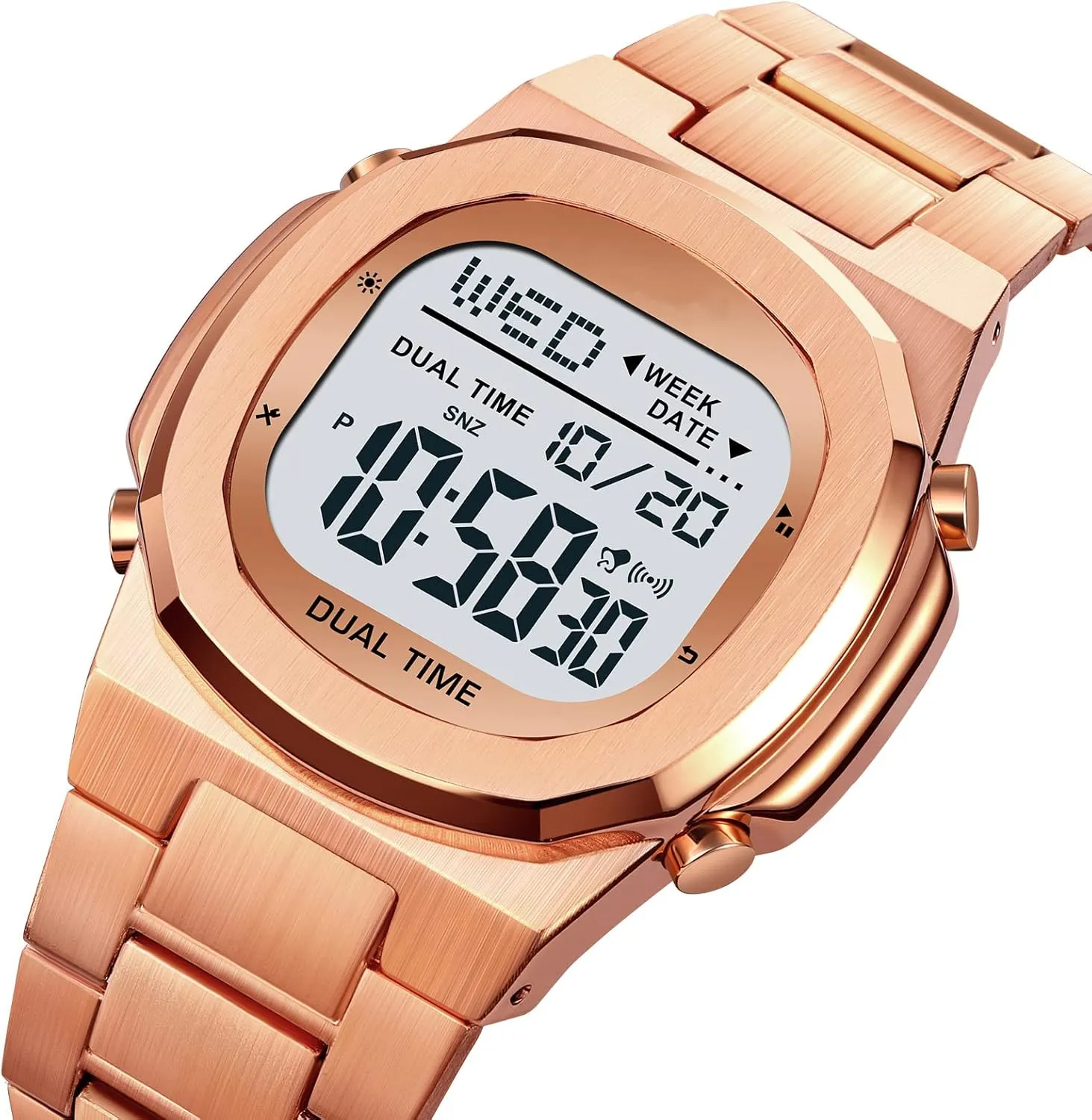 Display Timing Stainless Steel Watch Reginald financially interchangeable crayon plateau Men's Multifunctional Electronic Watch Outdoor Sports Watch LED Large Digital 