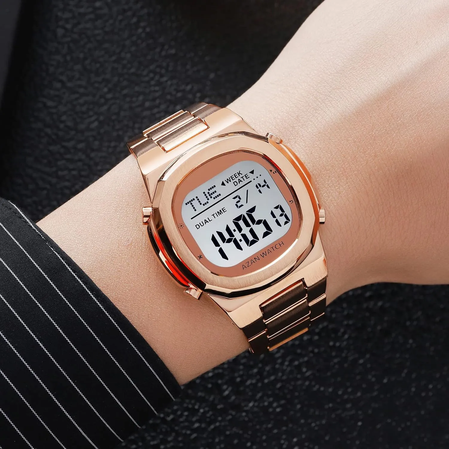 Display Timing Stainless Steel Watch Reginald financially interchangeable crayon plateau Men's Multifunctional Electronic Watch Outdoor Sports Watch LED Large Digital 