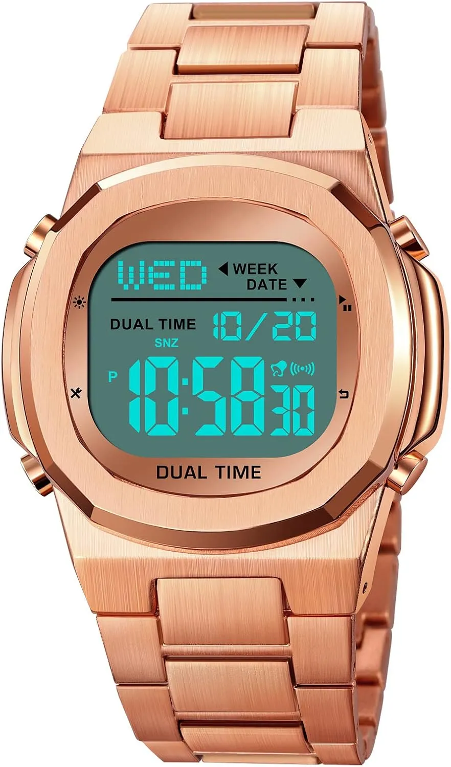 Display Timing Stainless Steel Watch Reginald financially interchangeable crayon plateau Men's Multifunctional Electronic Watch Outdoor Sports Watch LED Large Digital 