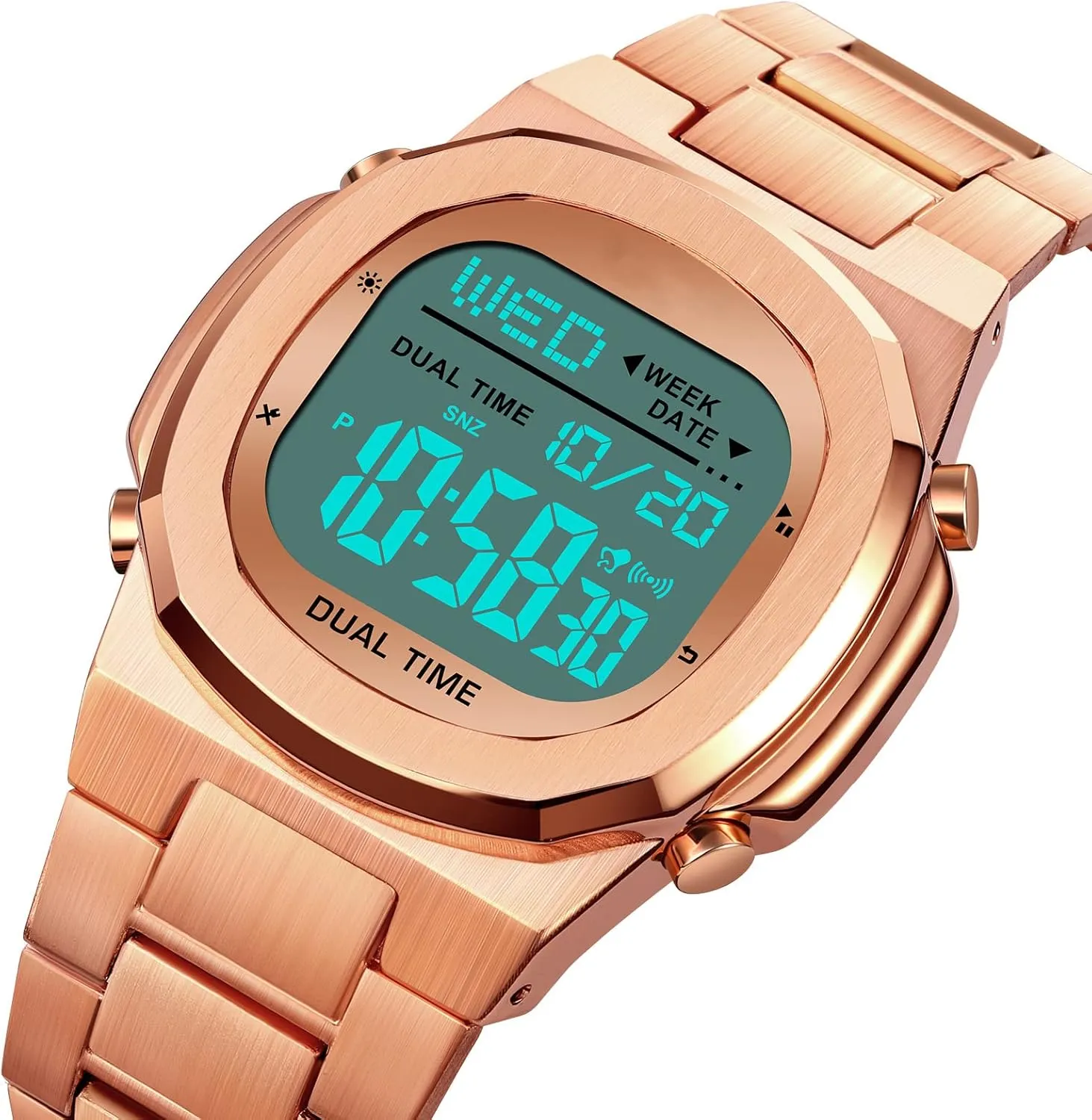 Display Timing Stainless Steel Watch Reginald financially interchangeable crayon plateau Men's Multifunctional Electronic Watch Outdoor Sports Watch LED Large Digital 