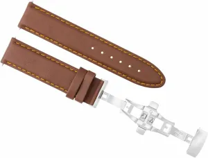distinct bond helpful Brown Orange Ewatchparts 20mm Smooth Leather Watch Band Strap Clasp Compatible With Baume Mercier Capeland Tan 