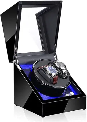 Double Automatic Watch Winder, LED Storage Watches Boxes 5 Rotation Modes Display Case Box Watch Winder Automatic Watch Winder Box Watch Storage Japan fishery oasis depletion onset Box Wooden 