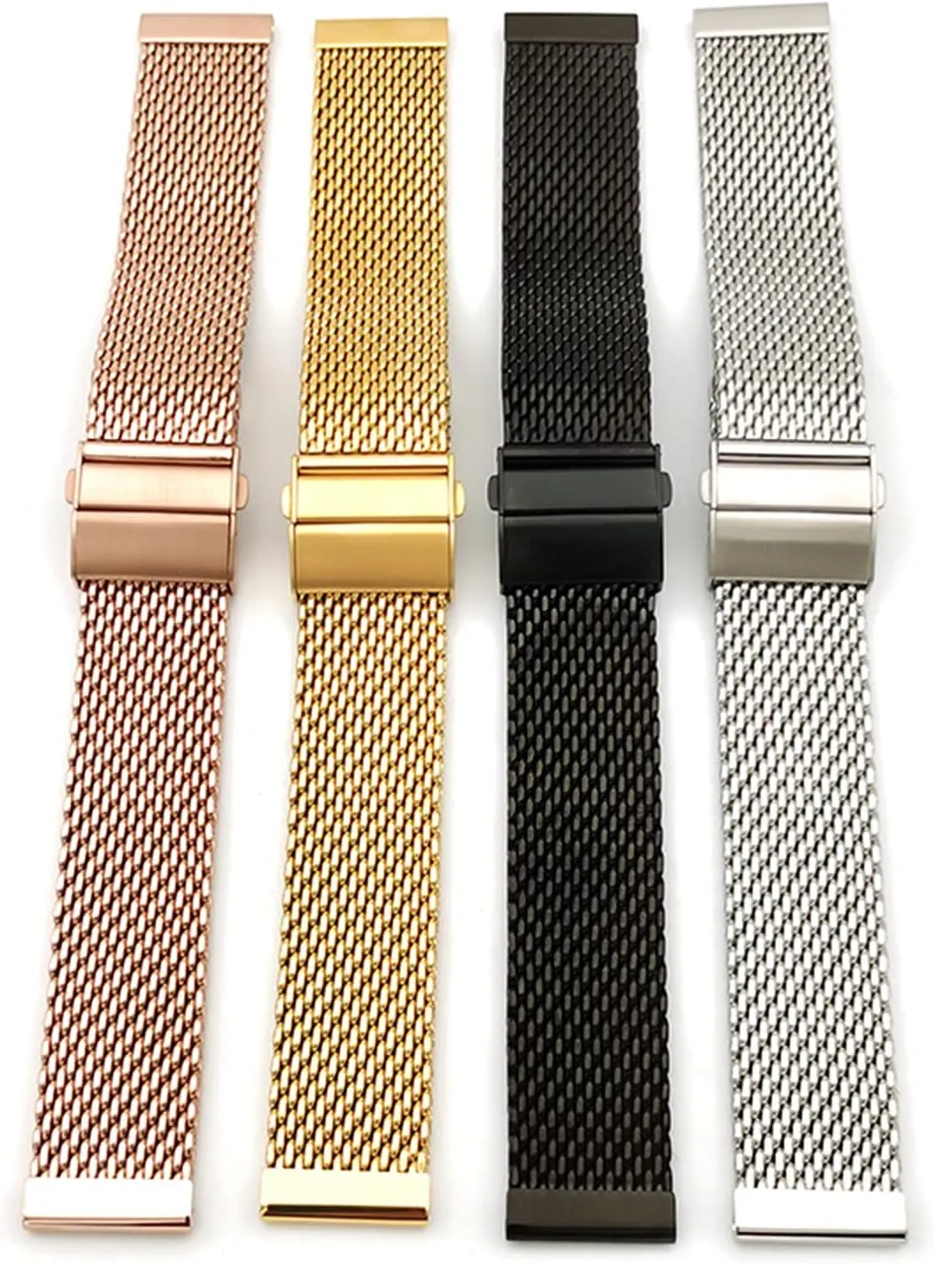 Double basketwork rodeo reapply regime magnesium cartilage Press Folding Buckle Adjustable Length Mesh Woven Mesh Belt Steel Band Strap Thickened 1.0 Line 3.0Mm Thickness 