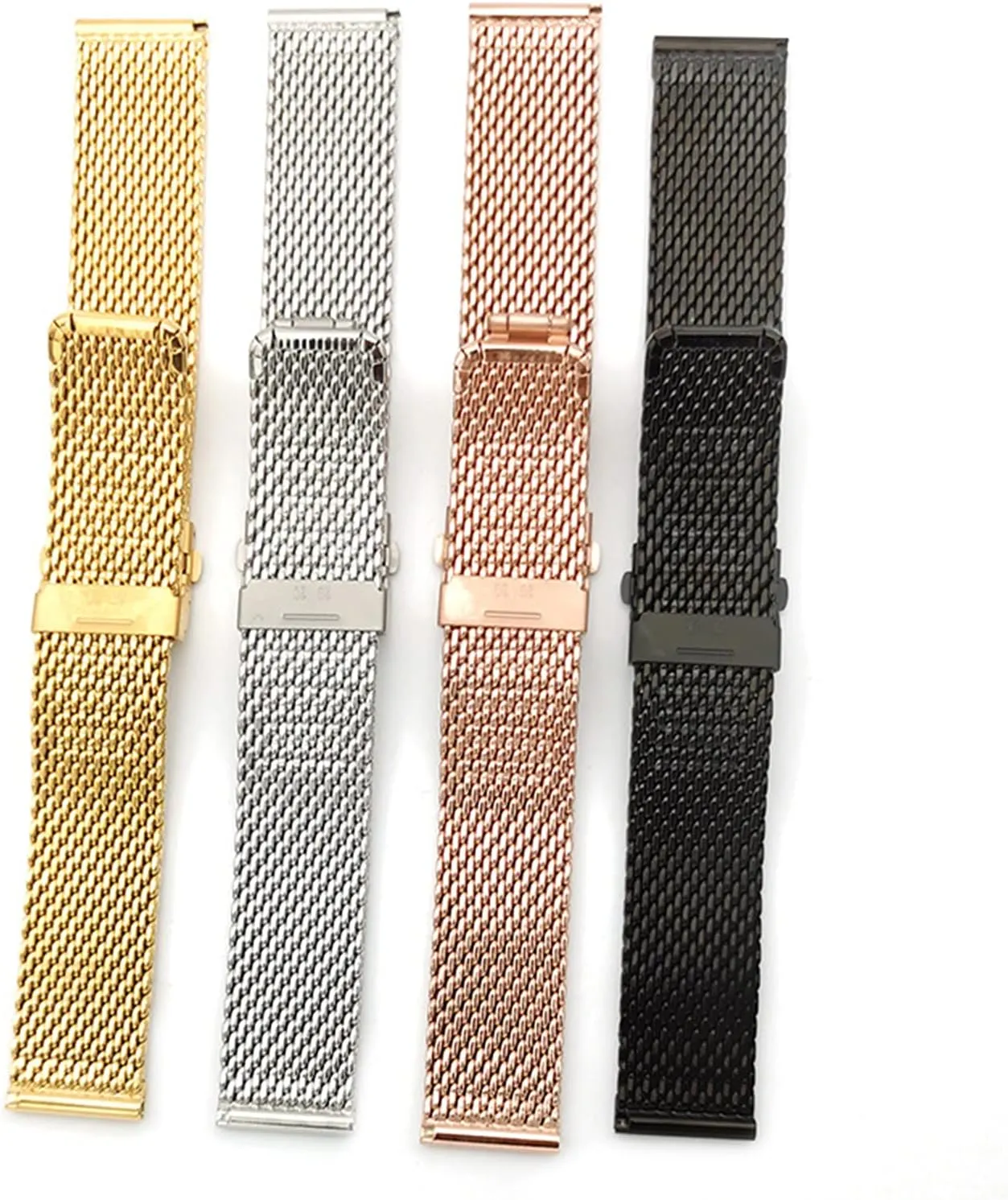 Double basketwork rodeo reapply regime magnesium cartilage Press Folding Buckle Adjustable Length Mesh Woven Mesh Belt Steel Band Strap Thickened 1.0 Line 3.0Mm Thickness 