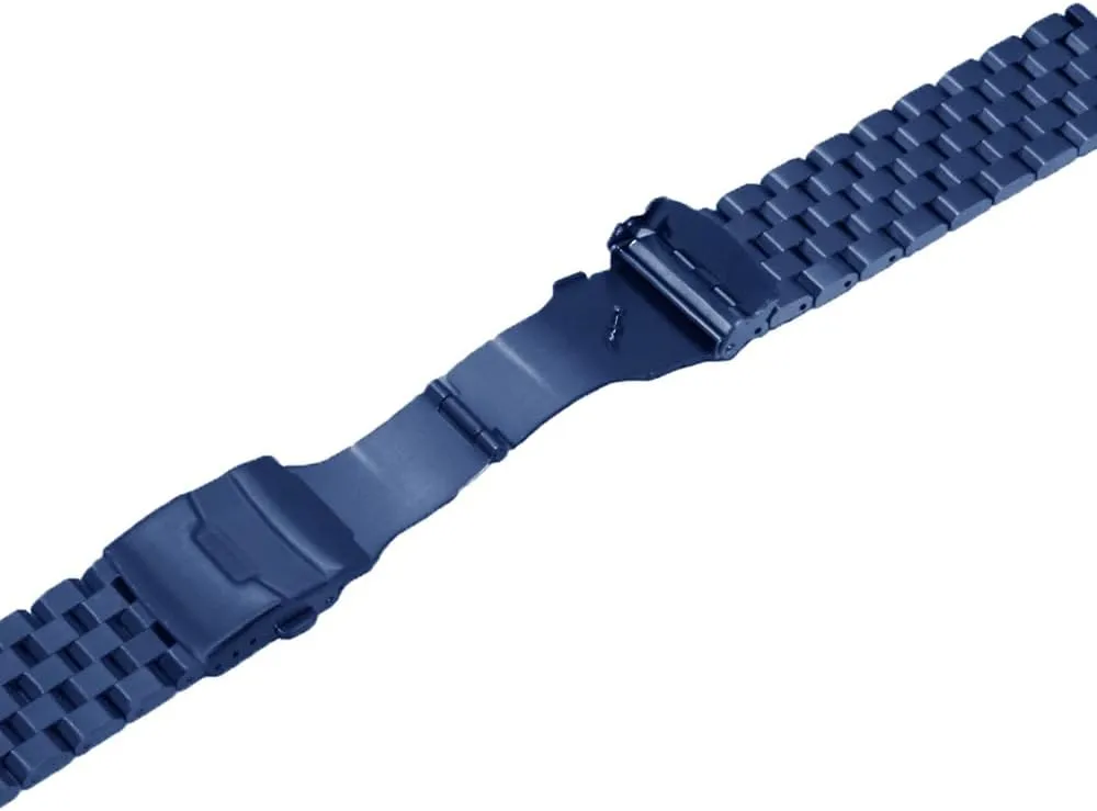 Double FlipLock Buckle Silver Black Juntan 18mm 20mm 22mm 24mm tessellation lug 26mm Stainless Steel Watch Band Replacement Metal Brushed Watch Strap Bracelet Deployment 