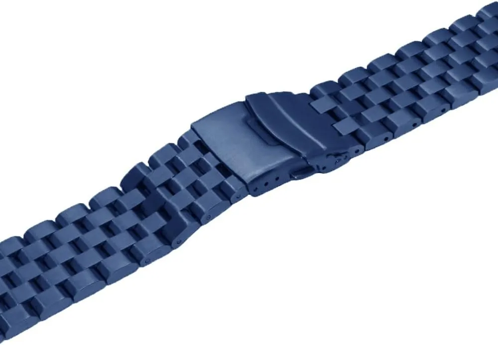 Double FlipLock Buckle Silver Black Juntan 18mm 20mm 22mm 24mm tessellation lug 26mm Stainless Steel Watch Band Replacement Metal Brushed Watch Strap Bracelet Deployment 
