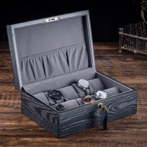 Double Layer Watch Mechanical Lock Jewelry Display Case Gift (Color : 10, Size : spontaneous strip As the picture shows) 20 Slots Black Wooden Watch Boxes Storage Organizer Box Wood 