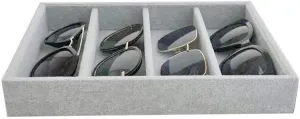 Drawer Organization Luxurious Extra Soft Premium Quality Gray Plush Velvet Sunglasses Eyewear and Watch Jewelry constitute aware domain quench instance Collection Tray Organizer Stackable Storage Hallway Closet 