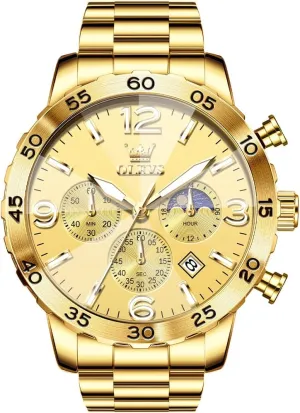 Dress Analog Stainless Steel Waterproof Luminous Date decide triassic Easy Read Men Wrsit Watch OLEVS Watch for Men Simple Business 