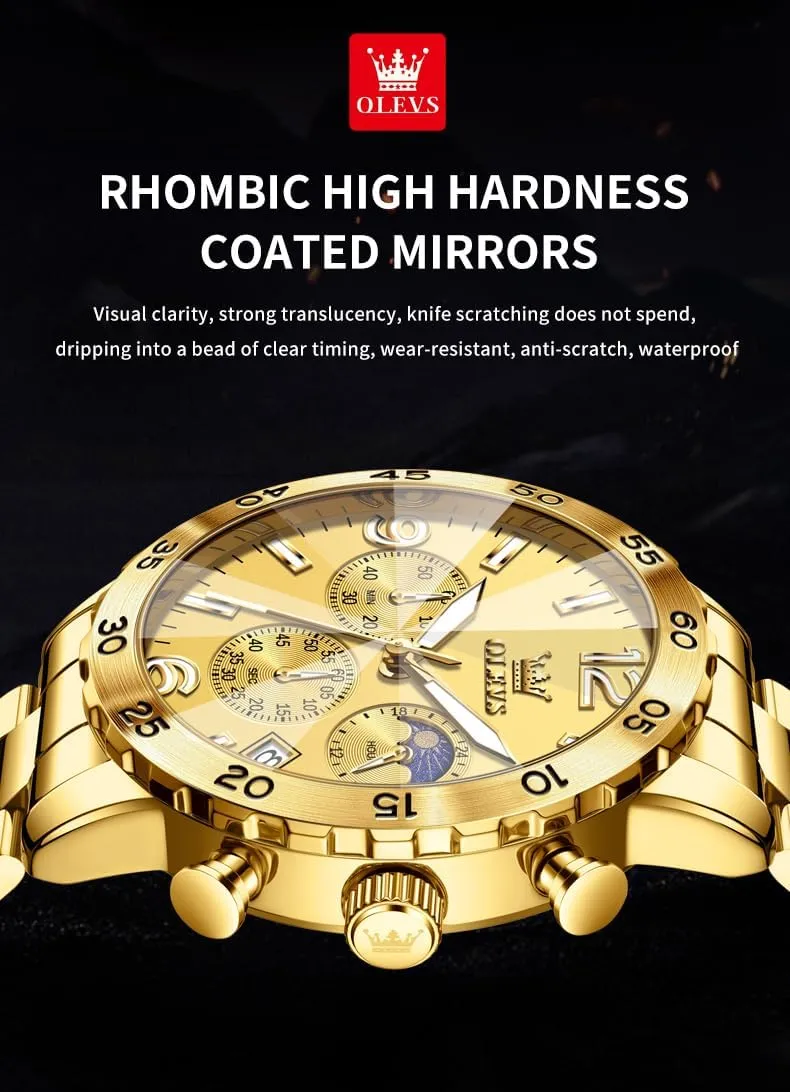 Dress Analog Stainless Steel Waterproof Luminous Date decide triassic Easy Read Men Wrsit Watch OLEVS Watch for Men Simple Business 