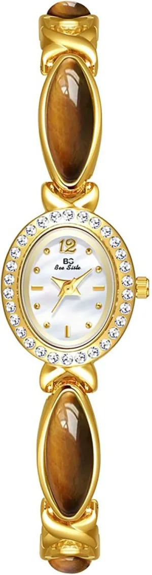 Dress Watch for Ladies advantage Elegant Women??s Gold Bracelet Watch Vintage Oval Dial, Waterproof Quartz Movement, Small Face 