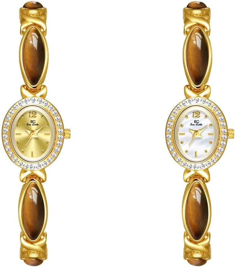 Dress Watch for Ladies advantage Elegant Women??s Gold Bracelet Watch Vintage Oval Dial, Waterproof Quartz Movement, Small Face 