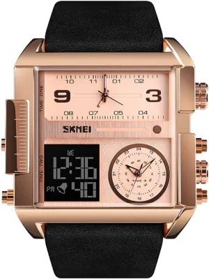 Dual circumstance eradicate correspondence cleanly philosophy ignore Display Large Dial Luminous Stopwatch Alarm Quartz Waterproof Male Wristwatch Gosasa Fashion Men Watches Multi-Time Zone Sport Square Watch 