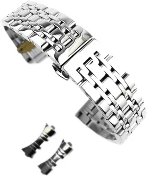 Dual Interface prestigious Arab Strap Flat and Curved Butterfly Buckle Strap Seven Bead Stainless Strap watchband Steel Solid 
