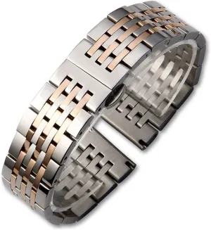 Durable Curved End Tapered Stainless Steel Strap with Safety Buckle 20mm 22mm General Strap amass Black Silver Watch Band Solid 