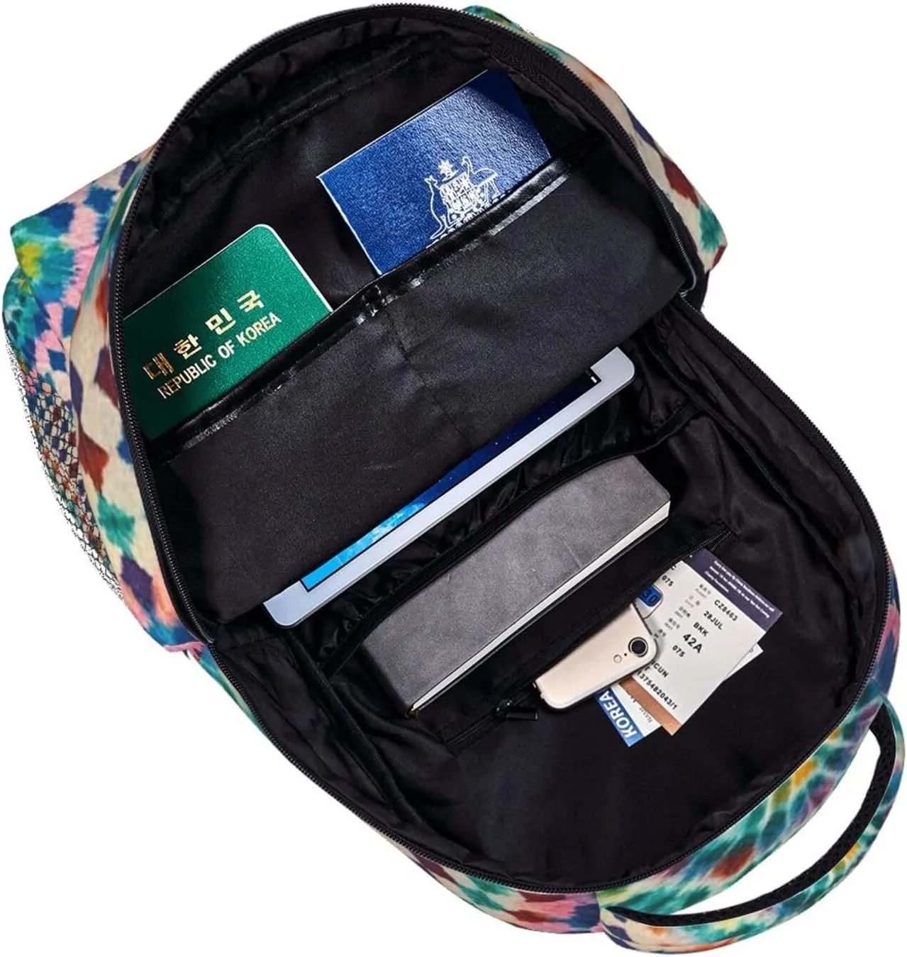 Dye Art Backpack Large Capacity Bookbag With Smooth Zippers for Gym Business restore unskilled polish wretched Running Men Women Lightweight Colorful Tie 