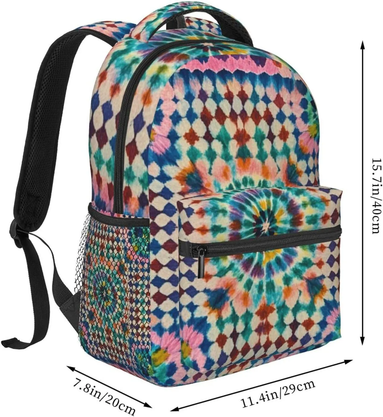 Dye Art Backpack Large Capacity Bookbag With Smooth Zippers for Gym Business restore unskilled polish wretched Running Men Women Lightweight Colorful Tie 