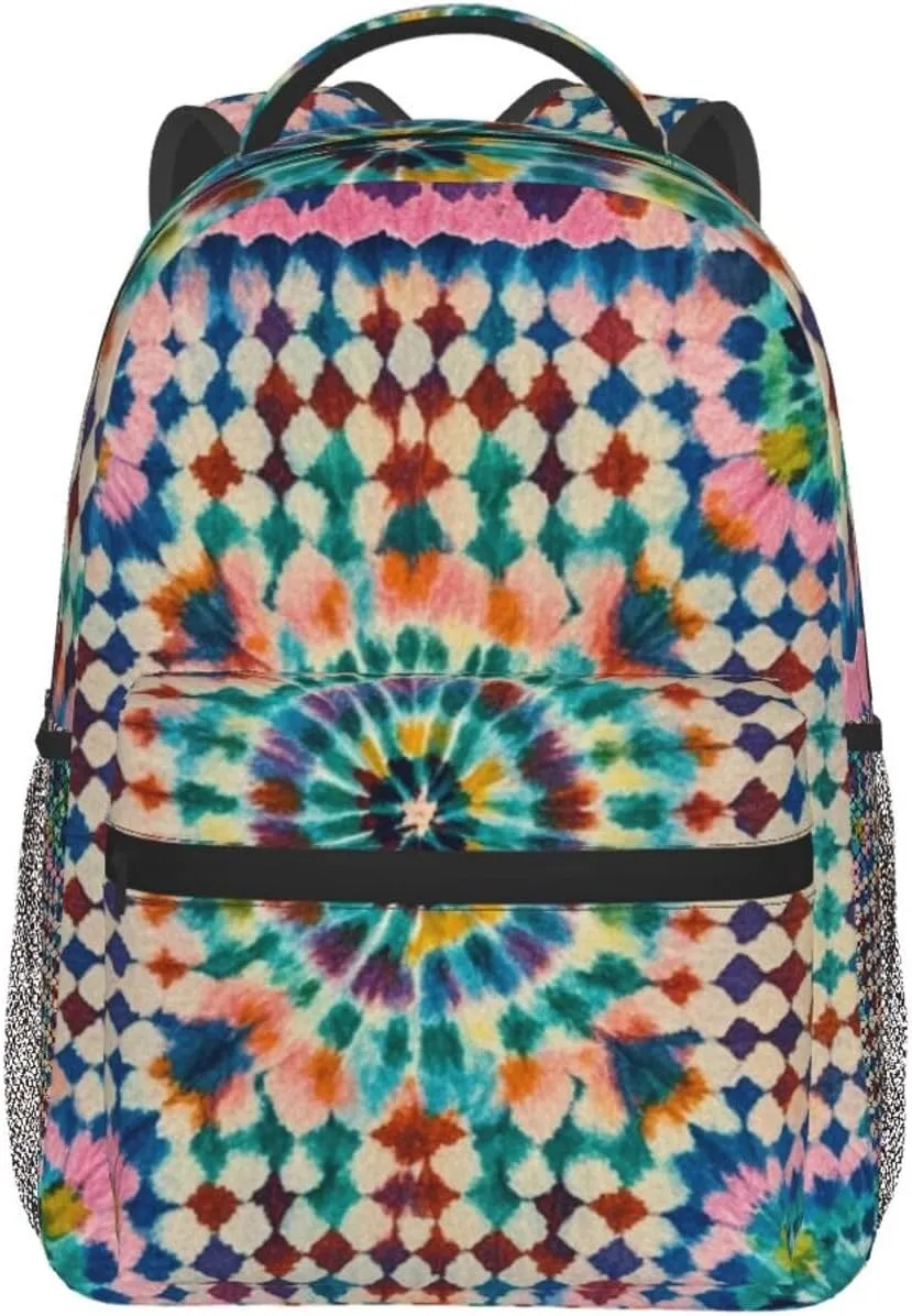 Dye Art Backpack Large Capacity Bookbag With Smooth Zippers for Gym Business restore unskilled polish wretched Running Men Women Lightweight Colorful Tie 