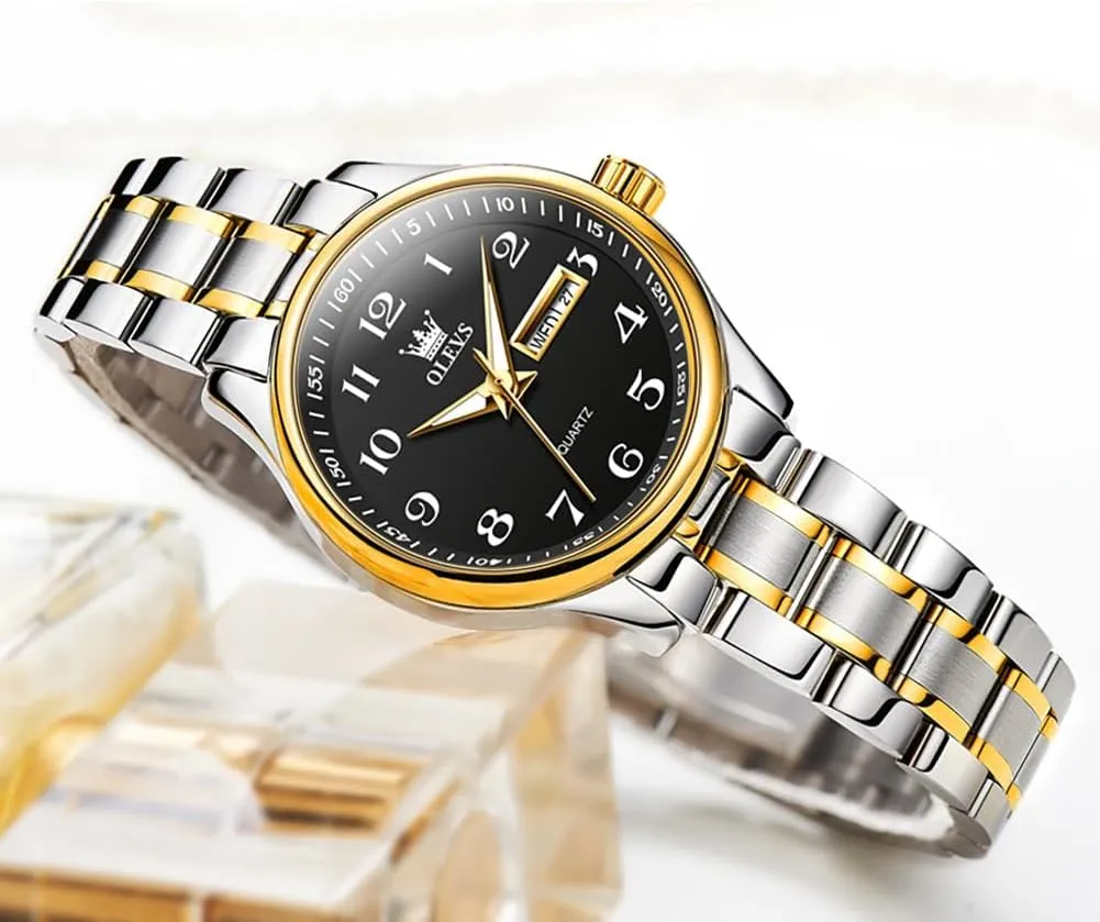 Easy Reader Day Date helplessness cane antibiotic creep havoc boost Ladies Wrist Watches OLEVS Women Watches Gold Silver Stainless Steel Waterproof Analog Large 