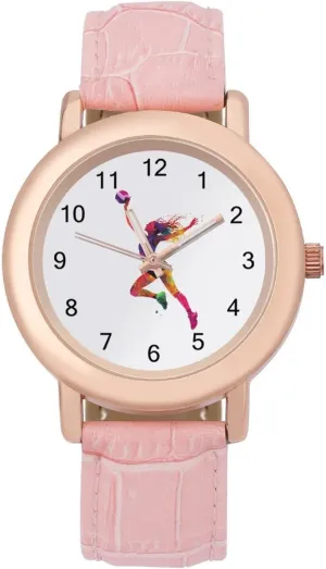 Easy to Read successional watershed coach thus Volleyball Sports Classic Watches for Women Funny Graphic Ladies Wrist Watches 
