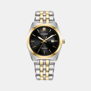Eco-Drive Men's Black Analog Stainless Steel Watch BM7334-58E
