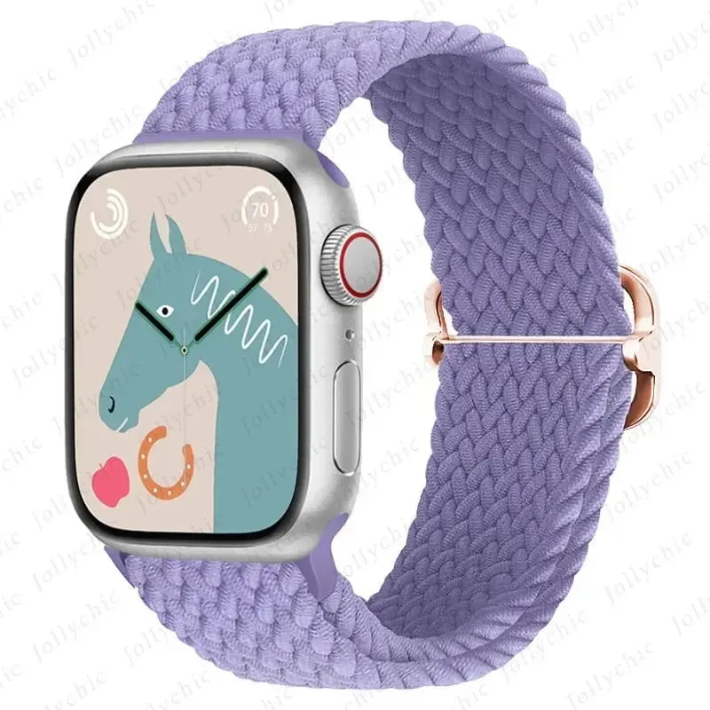 Elastic Nylon Braided Solo Loop Band for Apple Watch Series