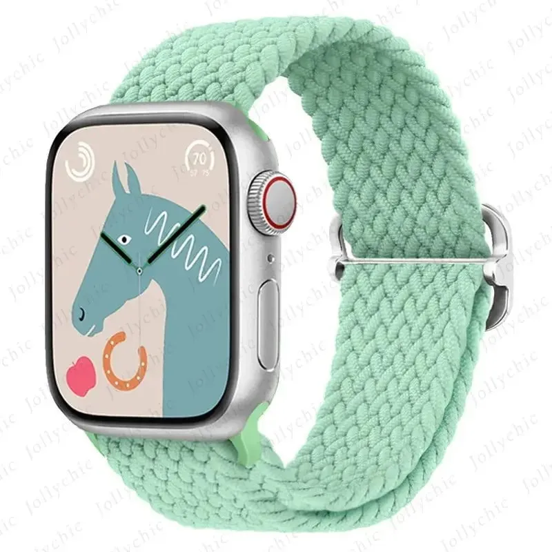 Elastic Nylon Braided Solo Loop Band for Apple Watch Series