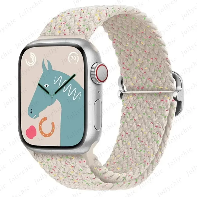 Elastic Nylon Braided Solo Loop Band for Apple Watch Series