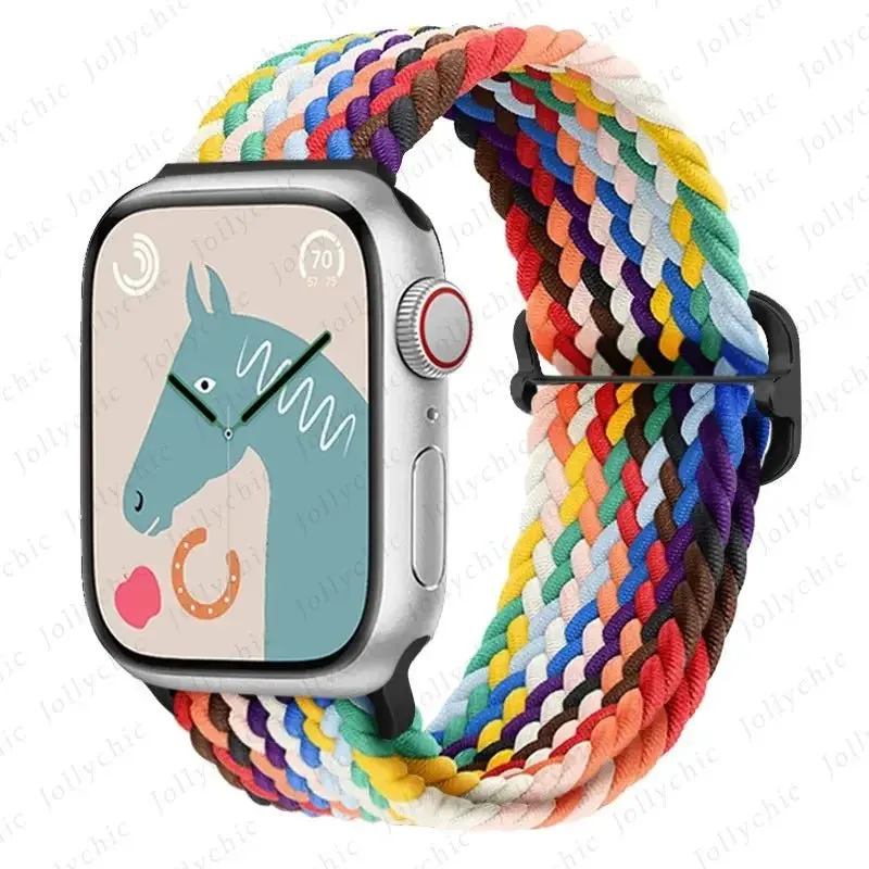 Elastic Nylon Braided Solo Loop Band for Apple Watch Series