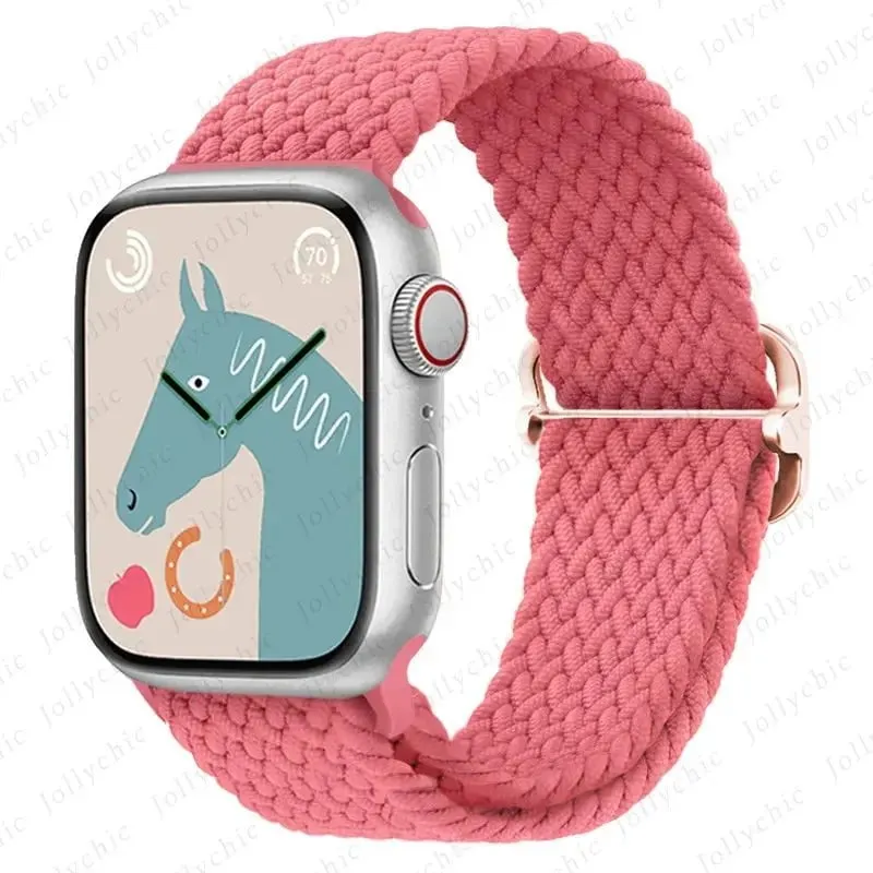 Elastic Nylon Braided Solo Loop Band for Apple Watch Series