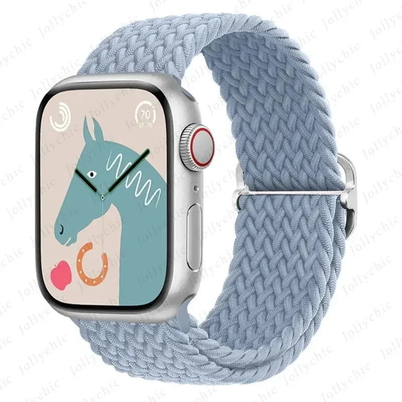 Elastic Nylon Braided Solo Loop Band for Apple Watch Series