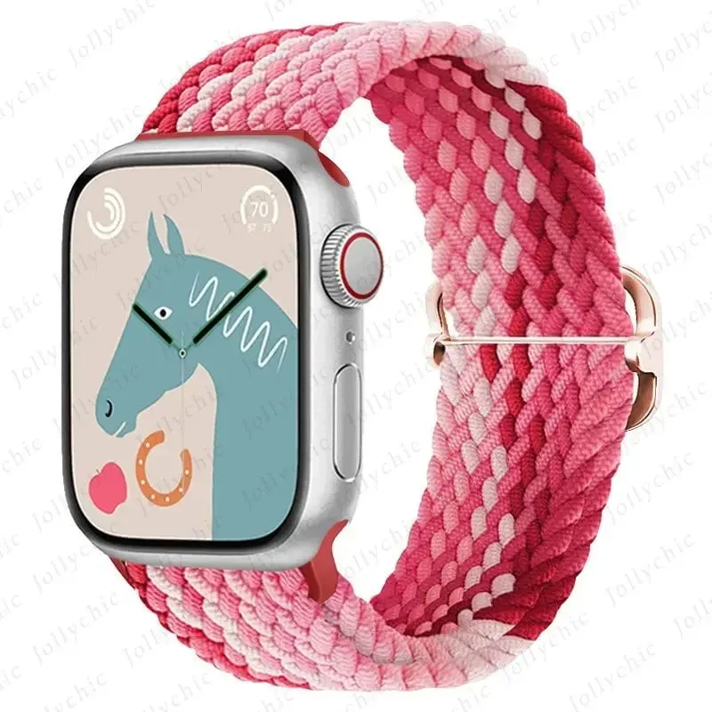 Elastic Nylon Braided Solo Loop Band for Apple Watch Series