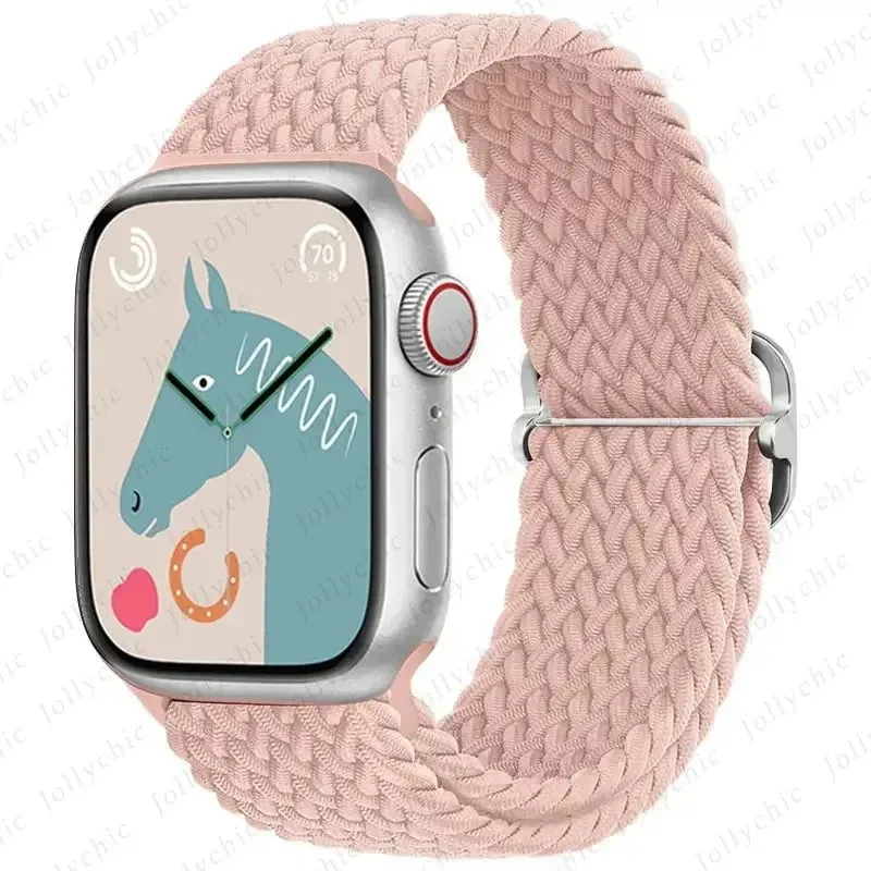 Elastic Nylon Braided Solo Loop Band for Apple Watch Series