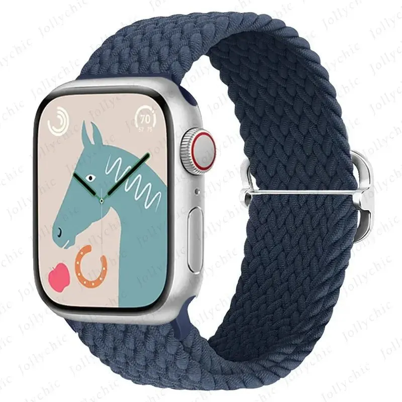 Elastic Nylon Braided Solo Loop Band for Apple Watch Series