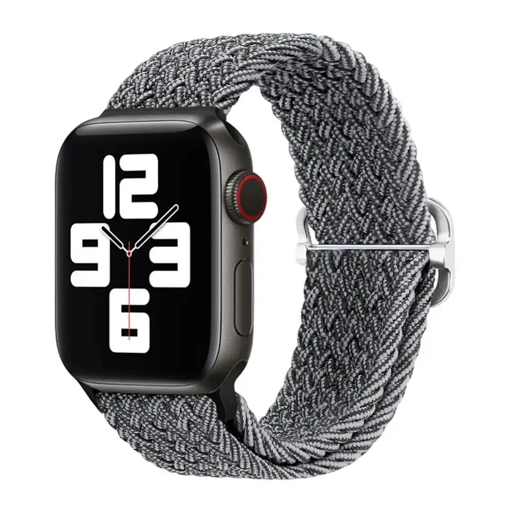Elastic Nylon Braided Solo Loop Band for Apple Watch Series
