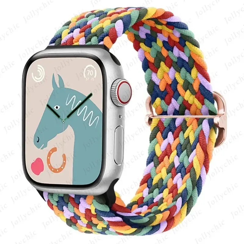 Elastic Nylon Braided Solo Loop Band for Apple Watch Series