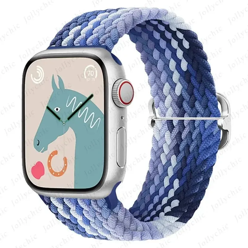 Elastic Nylon Braided Solo Loop Band for Apple Watch Series