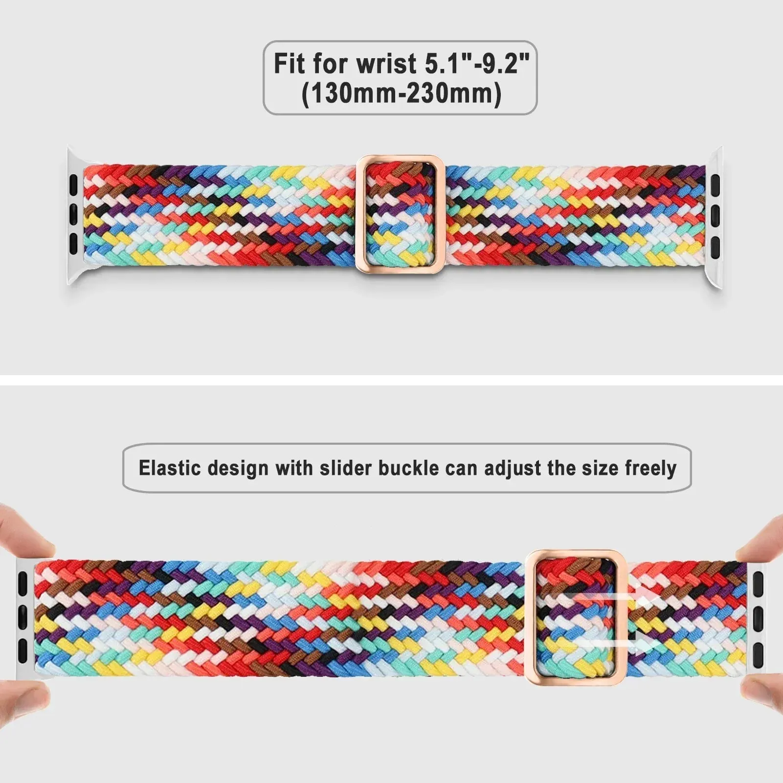 Elastic Nylon Braided Solo Loop Band for Apple Watch Series
