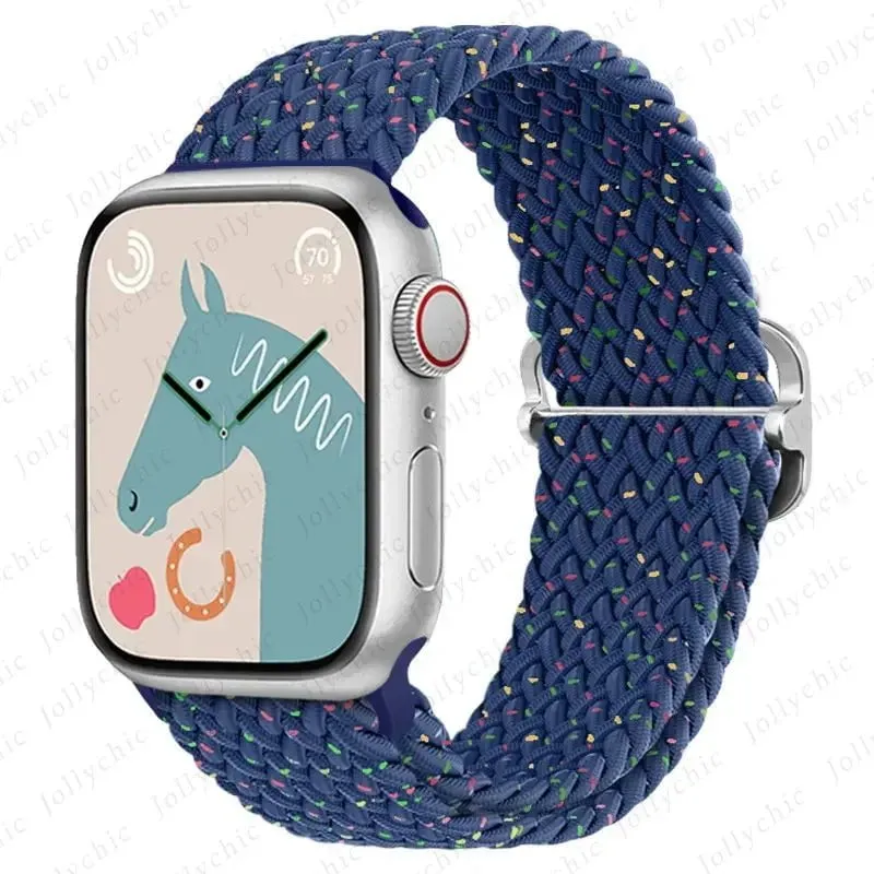 Elastic Nylon Braided Solo Loop Band for Apple Watch Series