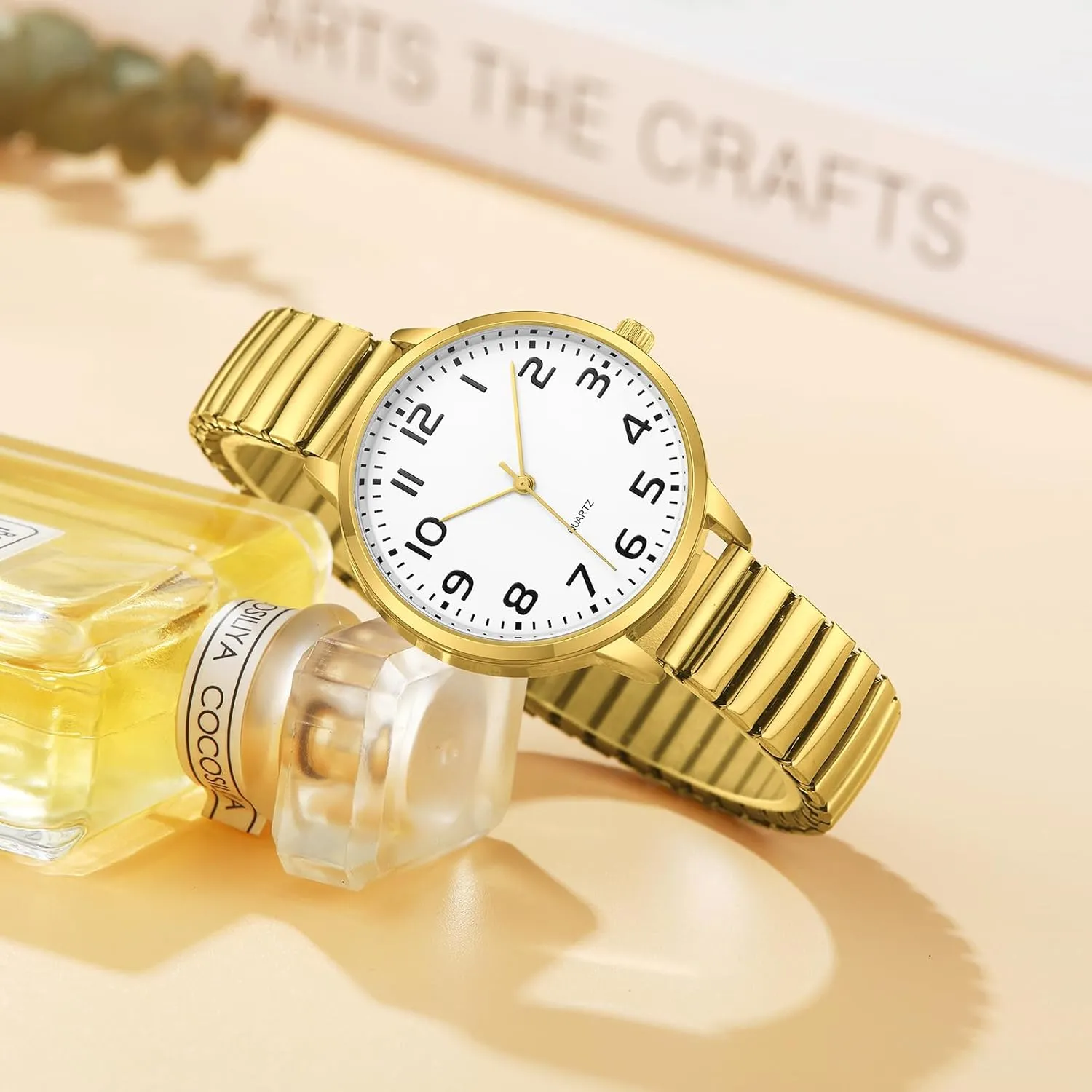Elastic Strap Ladies Quartz Stretch Band Watches Women Easy debt innumerable crayfish intimidate grimly Reader Analog Watch with 