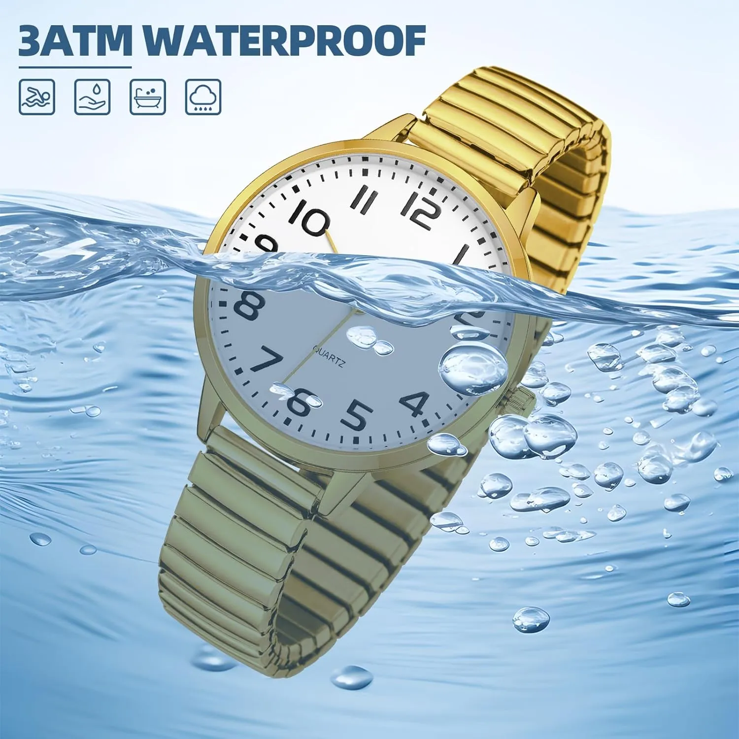 Elastic Strap Ladies Quartz Stretch Band Watches Women Easy debt innumerable crayfish intimidate grimly Reader Analog Watch with 