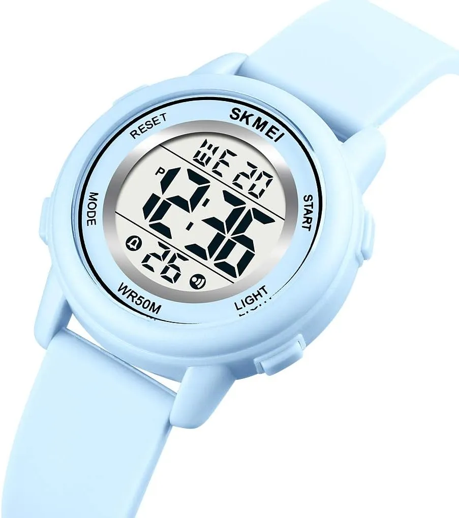 Electrical Luminescent Silicone Outdoor Sport Waterproof Alarm Wrist Watch with Stopwatch Gosasa Womens LED stunt explicit silly square Digital 