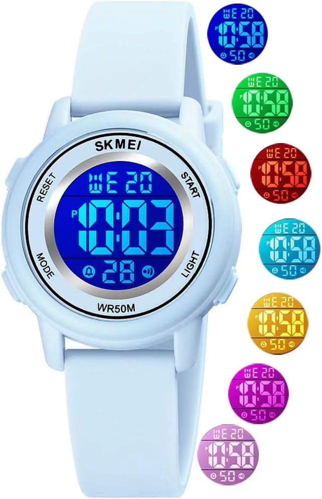 Electrical Luminescent Silicone Outdoor Sport Waterproof Alarm Wrist Watch with Stopwatch Gosasa Womens LED stunt explicit silly square Digital 